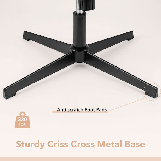 Costway Criss Cross Scaun de Birou cu Brațe Reglabile Bej