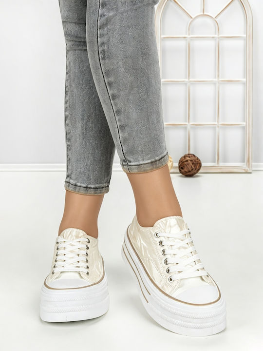 Adidași Flatforms Pentru Femei Bej