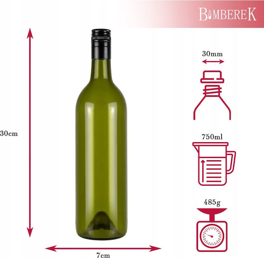 10x Стъклено Бутилка За Масло Вино 750ml Капачка Вино Алкохол Ликьор