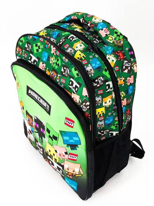 Setino School Shoulder Bag for Elementary School with Water Bottle Holder Green 30 x 19 x 42 cm