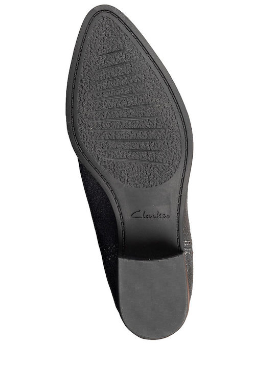 Morzine Top Leather Women's Ankle Boots with Medium Heel Black