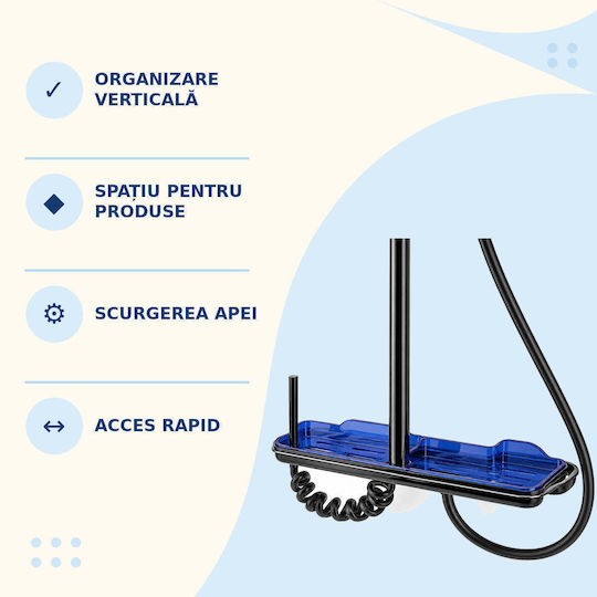 Raft de duș dublu negru-albastru