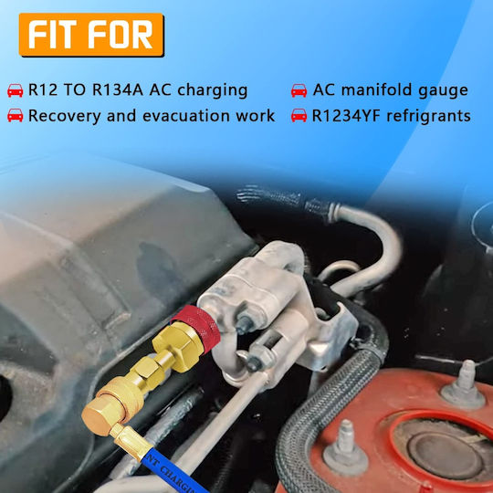 Quick Adapter R1234yf To R134a Set 2 Ac Auto Couplers High Low Side 1/4 Sae Freon Charging Air Conditioning Service
