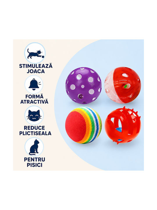 Set 4 Multicolor Cat Balls Bell