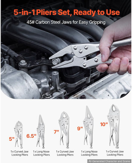 Vevor Curved Pliers Set 127mm 5 Pieces