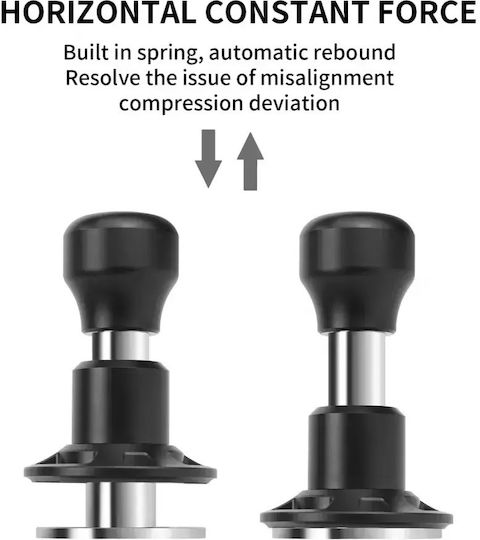 4bars T110 Self Levelling Dynamometric Tamper with Flat Surface 51mm in Brown Colour