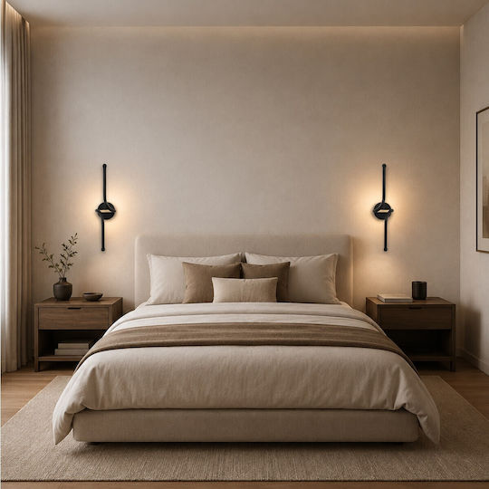 VenCore Lampă de Perete Modernă cu LED Integrat și Lumină Albă Reglabilă Neagră 11x14cm