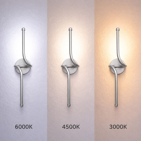 VenCore Modern Wall Lamp with Integrated LED and Adjustable White Light Silver 11x14cm