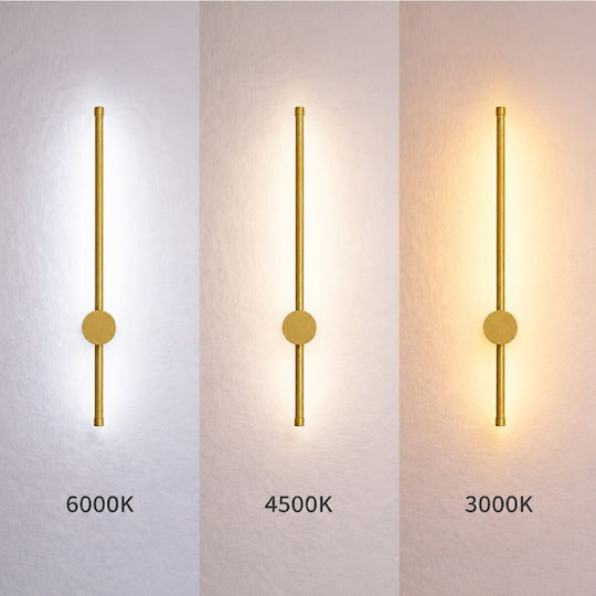 VenCore Modern Wall Lamp with Integrated LED and Adjustable White Light Gold 6x10cm