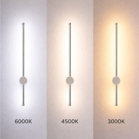 VenCore Modern Wall Lamp with Integrated LED and Adjustable White Light Silver 6x10cm