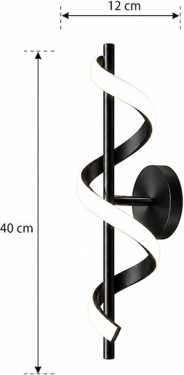 Lampă de perete modernă cu LED integrat și lumină alb cald Negru 12x40x40cm