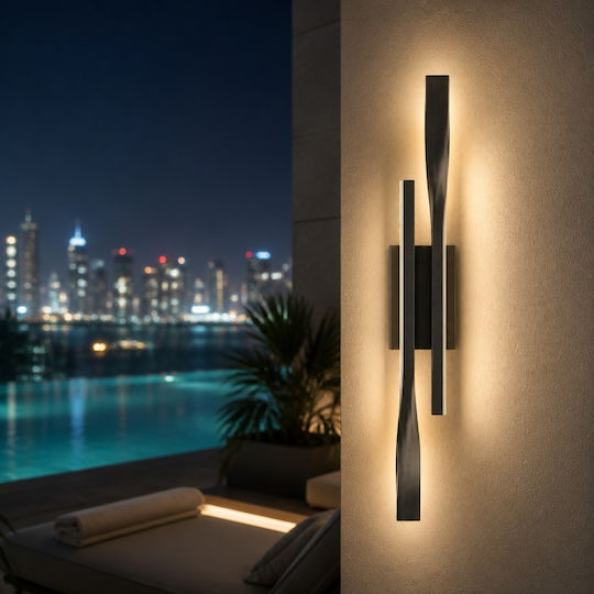 Lampă de Perete LED Neagră 6x60x60 cm