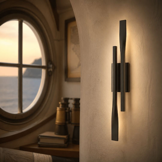 Lampă de perete modernă cu LED integrat și lumină alb cald Negru 6x60x60cm