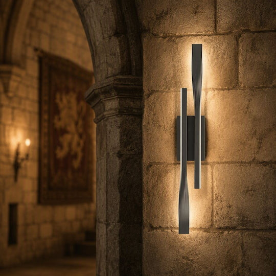 Lampă de perete modernă cu LED integrat și lumină alb cald Negru 6x60x60cm