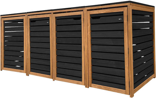 Wooden Waste Bin 4x240L Black