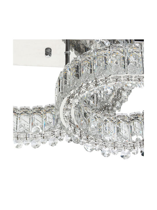 Keskor Smart Deckenleuchte montieren 60cm Silber mit Integrierte LED und Kristalle