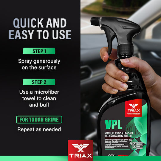 Triax Vpl Soluție de curățare și protecție UV pentru curățarea vinilului plasticului și pielii 680 Ml