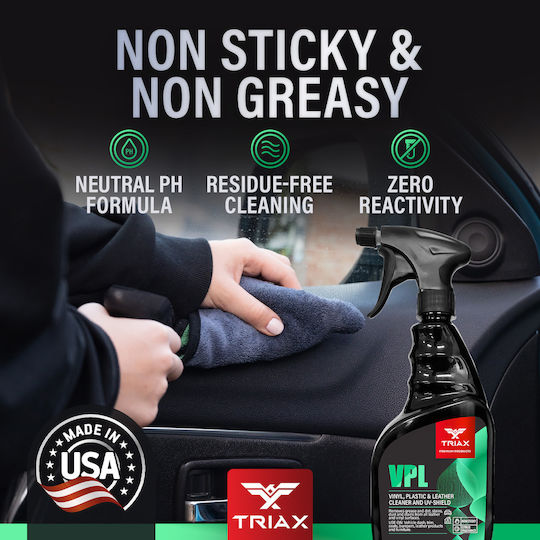 Triax Vpl Soluție de curățare și protecție UV pentru curățarea vinilului plasticului și pielii 680 Ml