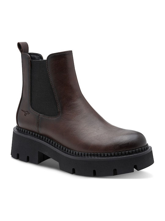 Damen Chelsea-Stiefel mit Mittelhohem Braun Absatz