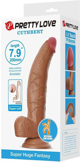 Pretty Love Ρεαλιστικό Dildo με Βεντούζα Καφέ
