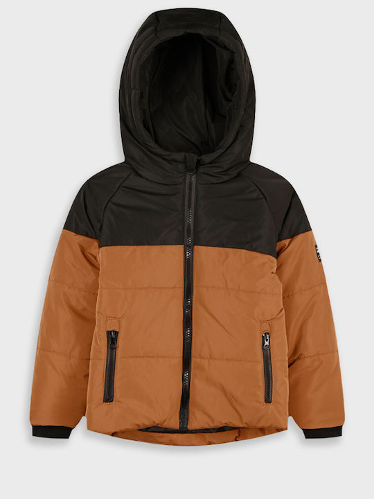 Kids Casual Short Hooded Jacket Light Grey