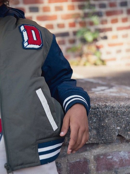 Kids Casual Short Coat with Hood Blue