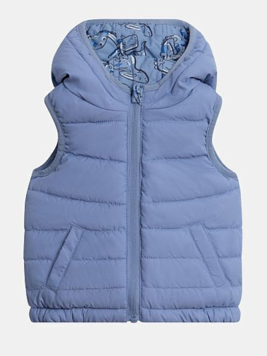 Kids Casual Short Hooded Blue Jacket