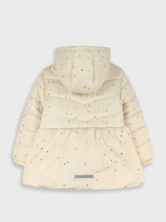 Kids Casual Short Hooded Jacket Vanilla