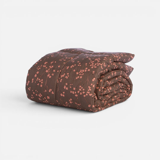 Nef-Nef Homeware Комплект Завивка С Пълнеж Microfiber 220x240см Floriva Brown 330 GSM