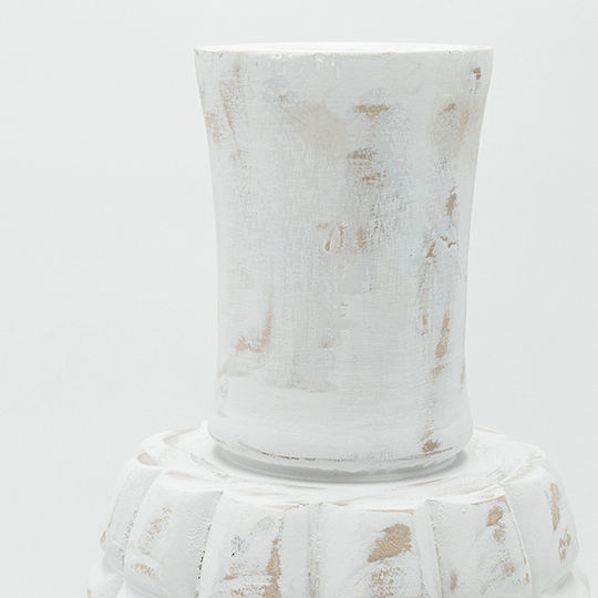 Eurolamp Vase Hölzernes Weiß 22xH41cm