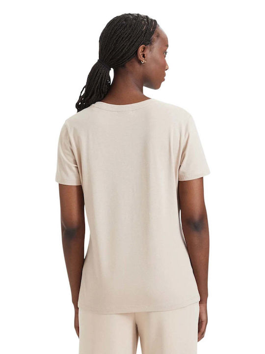 Colette Γυναικείο Crop T-shirt Μπεζ