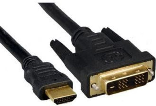 Logo DVI-D мъжки - HDMI мъжки 3м Черен