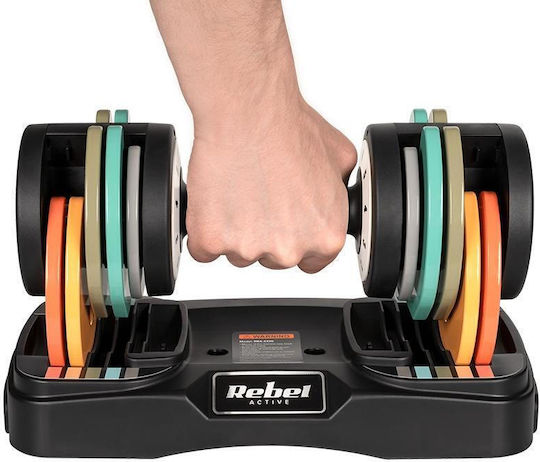 Rebel Active Hantelset 2x 10kg Verstellbar mit Ständer