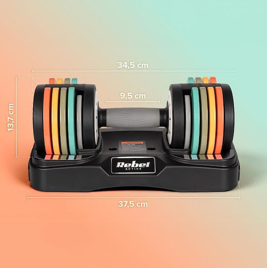 Rebel Active Hantelset 2x 10kg Verstellbar mit Ständer