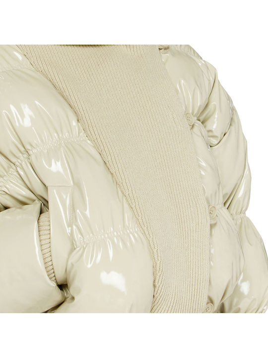Women's Puffer Jacket for Winter Beige