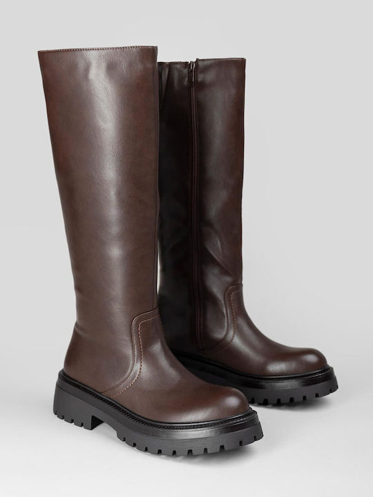 Damenstiefel mit Mittelhohem Absatz Braun