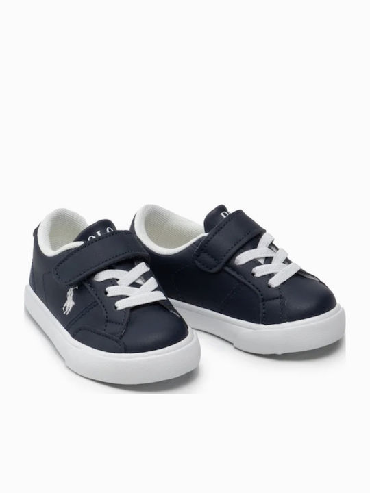 Polo Kids Sneakers with Hoop & Loop Closure Navy Blue
