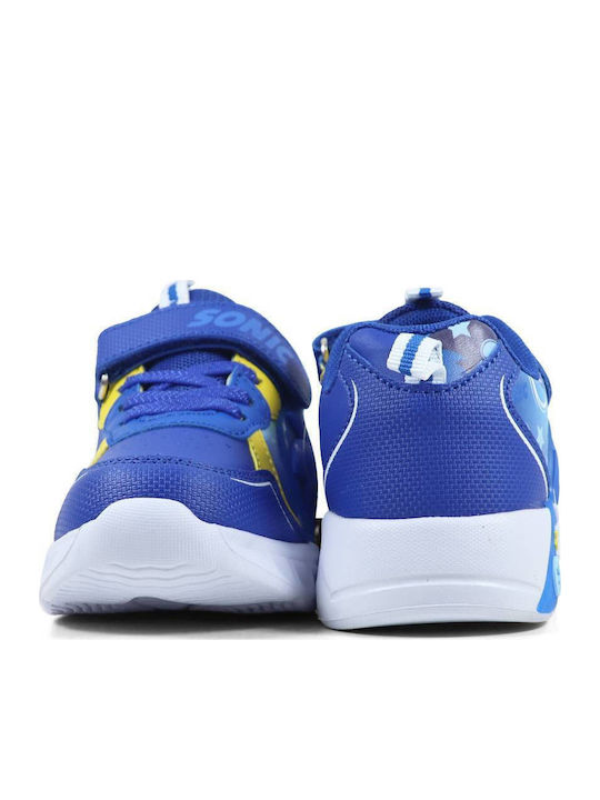 Kids Sneakers Anatomic with Hoop & Loop Closure & Lights Blue