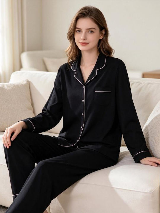 Goodnight Set De Pijamale De Vară Pentru Femei Negru
