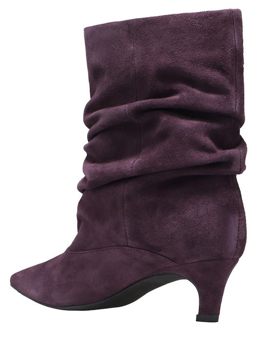 Suede Stiefeletten Damen Lila