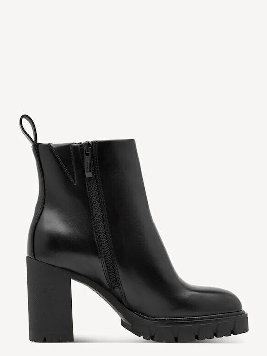 Leder Damen Stiefeletten Schwarz