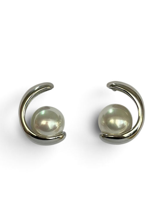 Steel Stahl Ohrhänger aus Stahl mit Perlen Steel Stahl Ohrhänger aus Stahl mit Perlen