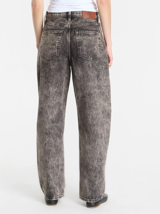 Мъжки дънков панталон Cropped Relaxed Fit Black Toba