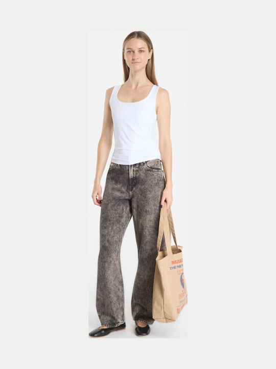 Мъжки дънков панталон Cropped Relaxed Fit Black Toba