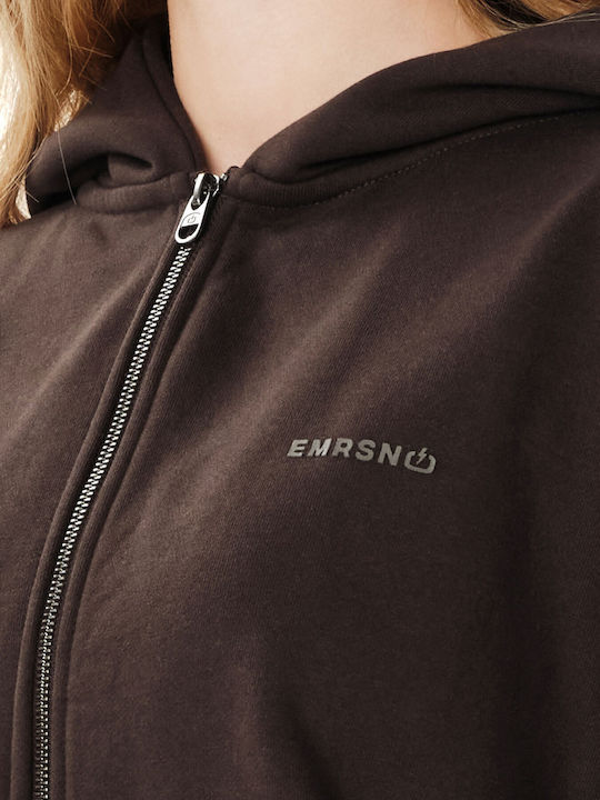 Cropped Women's Hooded Sweatshirt Brown