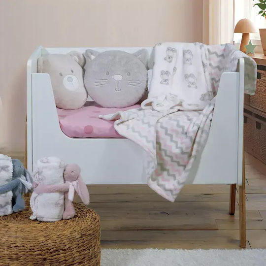 Nef-Nef Homeware Κουβέρτα Αγκαλιάς & Λίκνου Honey Bear με Ζωάκι 75x100εκ.