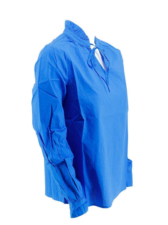 Langärmeliges Damenhemden Blau