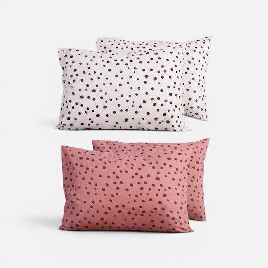 Nef-Nef Homeware Homeware Set Pillowcases Dusty Rose 52x72cm Nef-Nef Homeware Homeware Set Pillowcases Dusty Rose 52x72cm
