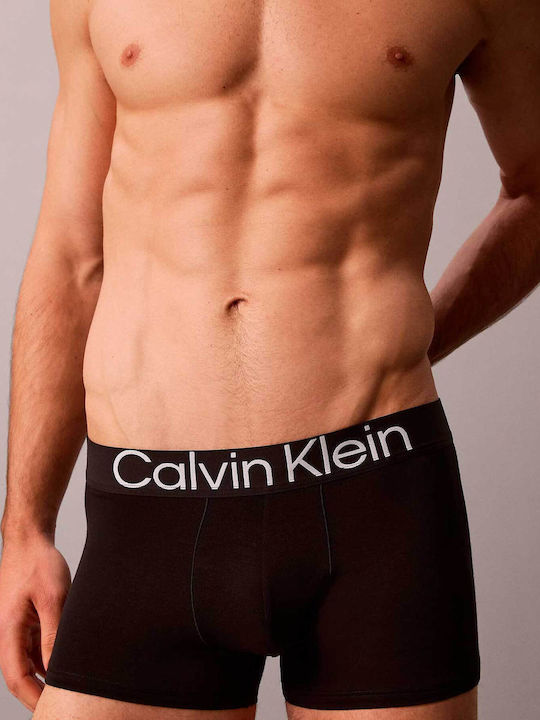 Calvin Klein Мъжки Боксерки Black/black/black с Десен 3Pack