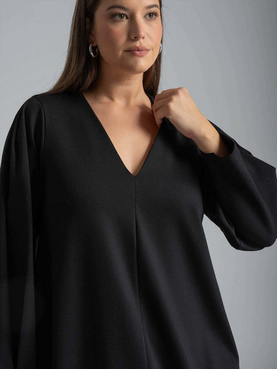 Summer Midi T-Shirt Dress Black